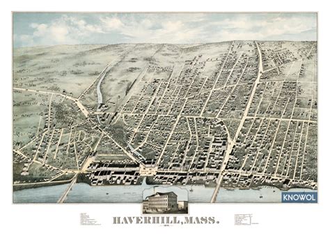 Beautifully Restored Map Of Haverhill Ma From 1876 Ct Restored