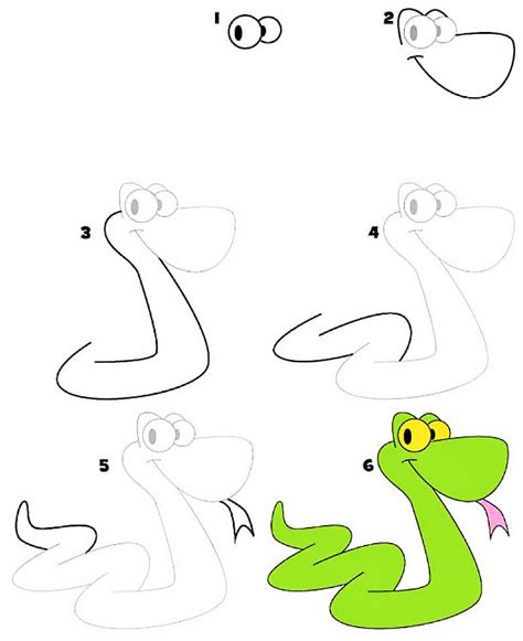 How to draw A Simple Snake step by step - Drawing Photos