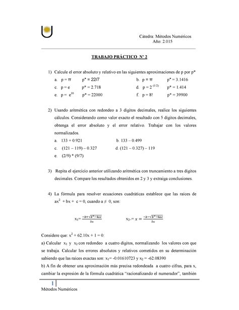 Tp M Todos Num Ricos M Todos Num Ricos C Tedra M Todos