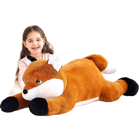 Ikasa Large Soft Giant Fox Stuffed Animal Plush Toy 30 Jumbo Red