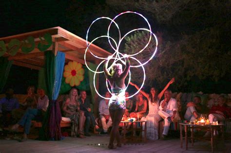 Hula Hoop Show On Ibiza Led Light Fire Dancer Hula Hoop Performer