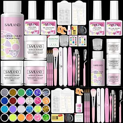 Saviland Acrylic Nail Kit With Everything Acrylic Powder