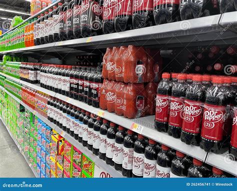 Retail Store Drinks Soda Variety On A Shelf Side View Editorial Photo