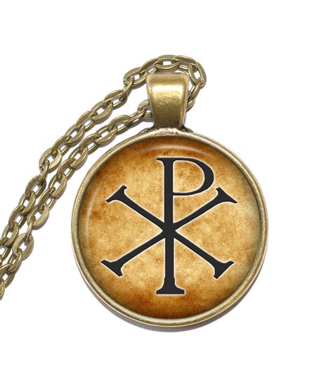 CHI RHO SYMBOL Necklace, Symbol, Jesus Christ, Christianity, Art ...