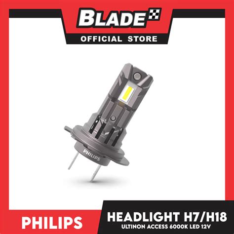 Philips Led-HL H7/H18 Ultinon Acces LUM11972U2500X2 Car Headlights Bul ...
