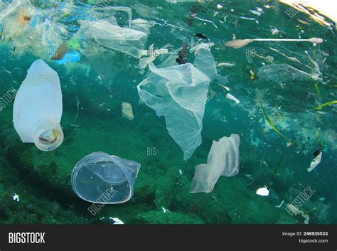 Polluted Ocean Underwater