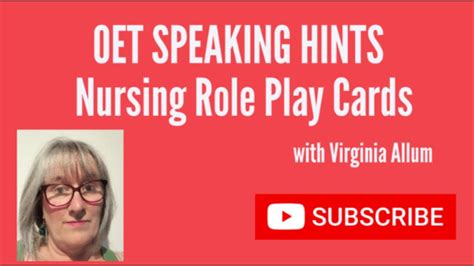 Oet Speaking Hints The Nursing Role Play Youtube