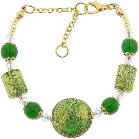 Amazon GlassOfVenice Murano Glass Ca D Oro Bracelet Emerald