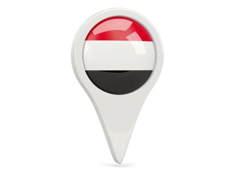 Round Pin Icon Illustration Of Flag Of Yemen