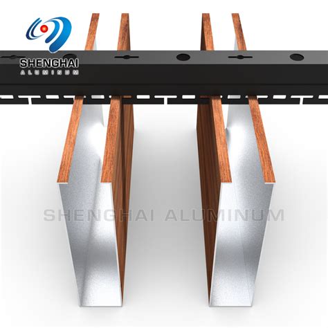 Wooden Grain U Shaped Linear Aluminum Baffle Ceiling Strip