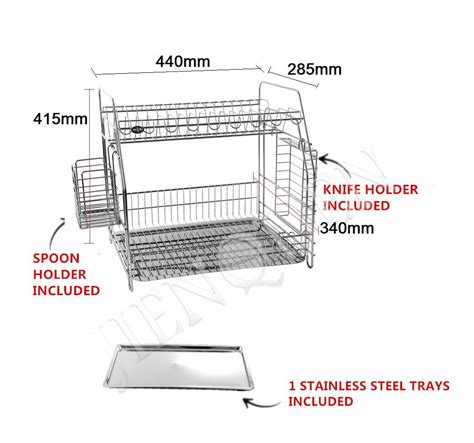 Tagpin Tpdr Grade Stainless Steel Layer Free Standing Dish Rack