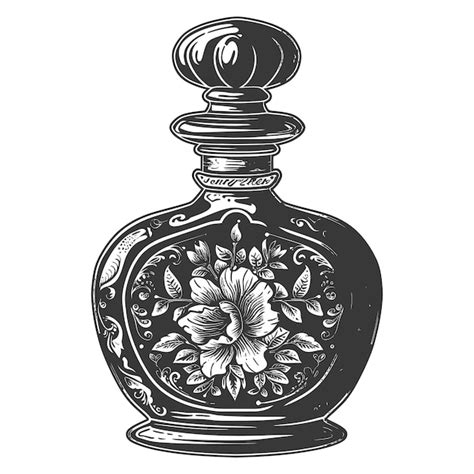 Premium Vector | Ornate vintage floral perfume bottle line art