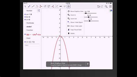 Geogebra Parabola Families Geogebra On Ipad Youtube