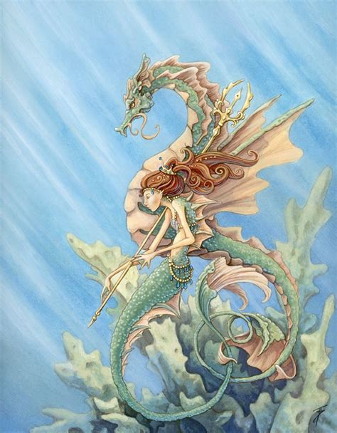 Mermaid and Sea Dragon by Tinadh on DeviantArt | Mermaid artwork ...