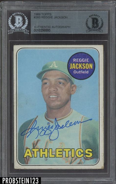 Reggie Jackson Hof Signed Topps Rc Rookie Auto Bgs Bas