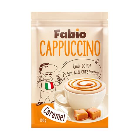 Напиток кофейный "Cappuccino", Fabio, растворимый, со вкусом карамели ...