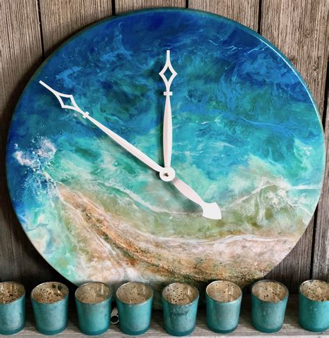 The Aubrey Clock Resin Pour Painting With Functional Clock Movement