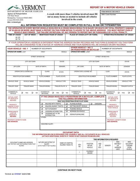 Vermont Form Report Fill Out Printable Pdf Forms Online