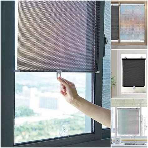 Roller Blinds Blackout Curtain With Suction Cups Multi Size Summer