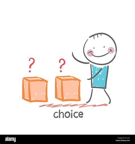 choice. Fun cartoon style illustration. The situation of life Stock ...