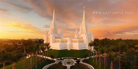 San Diego Temple Aerial Autumn Sunset Panoramic - LDS Temple Pictures