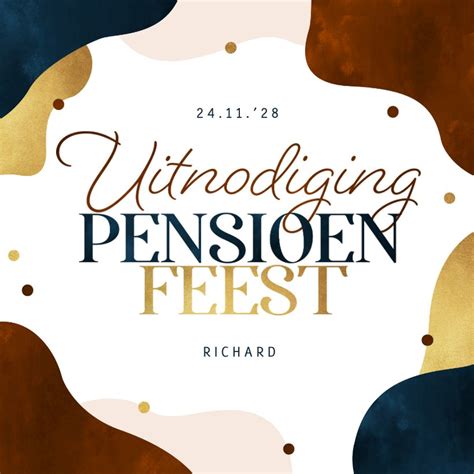 Uitnodiging Pensioenfeest Stijlvol Modern Kaartje2go