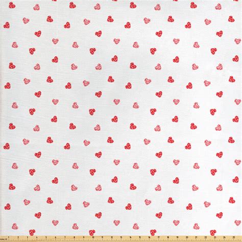 Hearts Fabric By The Yard Mini Hearts In Continuous Repeating Pattern