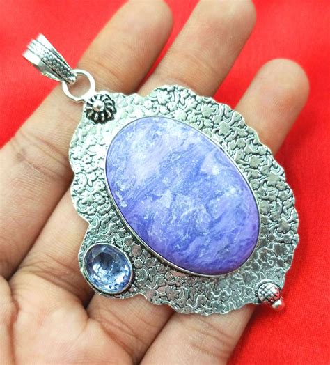 Cheap Charoite Gemstone 925 Sterling Silver Plated Women S Gifted