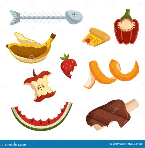 Organic Waste Set F Biodegradable Materials Such As Food Scraps And