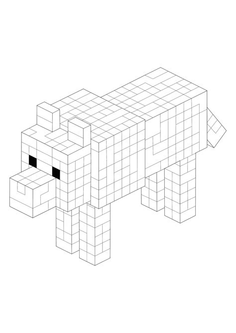 Minecraft Wolf Coloring Pages - 2 Free Coloring Sheets (2021)