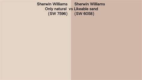 Sherwin Williams Only Natural Vs Likeable Sand Side By Side Comparison