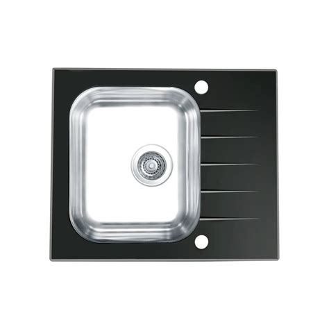 Мойка ALVEUS VITRO 10 RAL9005-90 черная, 600х500 мм, c сифоном клапан ...