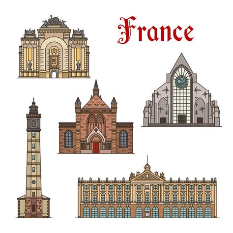 Premium Vector France Travel Landmarks Vector Facade Buildings