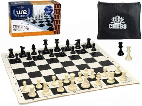 We Games Compact Tournament Chess Set Silicone Board Heavy Weighted