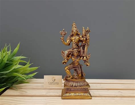 Buy Craftvatika Brass Vishnu Laxmi On Garuda Dev Murti Statue Showpiece