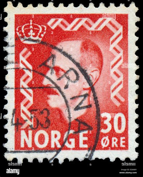 Norway Circa A Stamp Printed In Norway Shows Portrait Of King