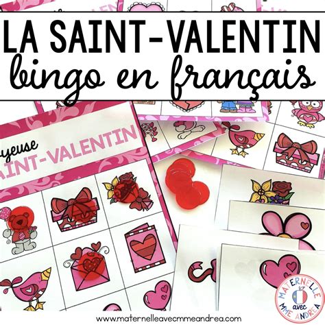 Bingo Pour La Saint Valentin French Valentines Day Bingo