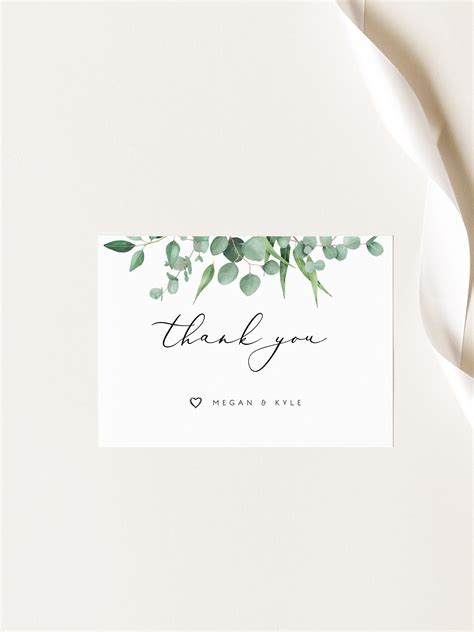 Wedding Thank You Cards Template Printable Thank You Card Etsy