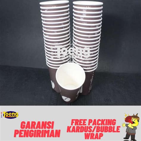 Jual Paper Cup Oz Hot Generik Pcs Cp Gelas Kopi Kertas Sekali Pakai Shopee Indonesia