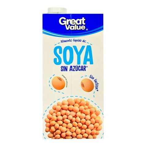 Alimento líquido Great Value soya sin azúcar 1 l Walmart