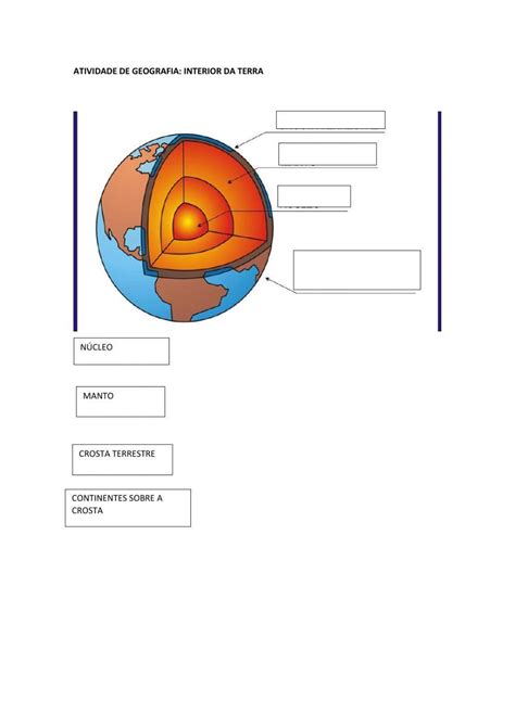 Camadas Da Terra Worksheet Live Worksheets