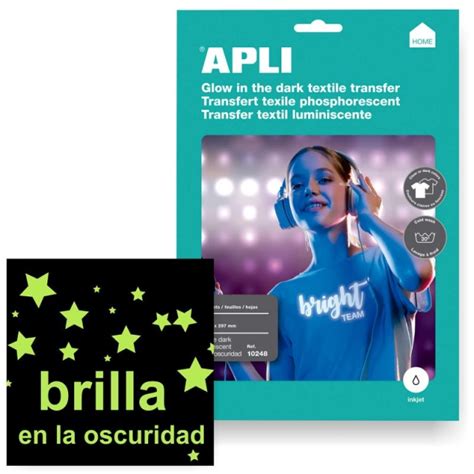 Papel Transfer Luminiscente Brillo En Oscuridad Apli