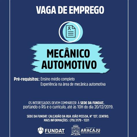Vagas De Emprego Para Mecânico Automotivo - Prefeitura anuncia nova vaga de emprego para mecânico automotivo ...