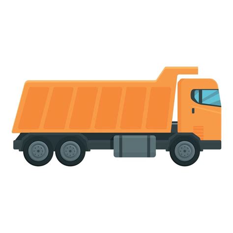 Orange tipper icon cartoon vector. Truck unload 21467597 Vector Art at ...