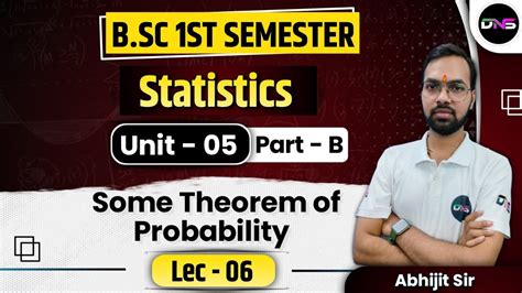 B Sc 1st Semester Statistics Unit 5th Some Theorem Of Probability Lec 6