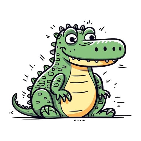 Premium Vector Cute Crocodile Vector Illustration Of A Cartoon Crocodile