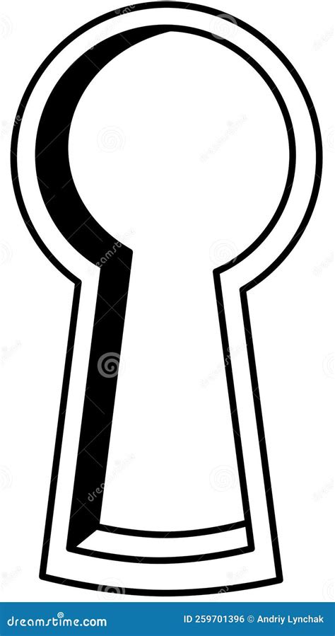 Isolated Keyhole Black And White Illustration Of A Keyhole Stock