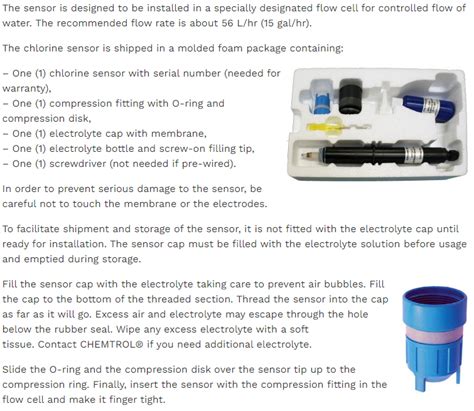 Chemtrol Membrane Total Chlorine Sensor PPMTC010 0 010PPM