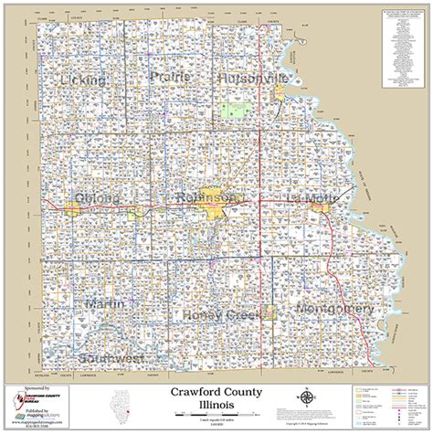 Crawford County Illinois 2018 Wall Map, Crawford County Illinois 2018 ...