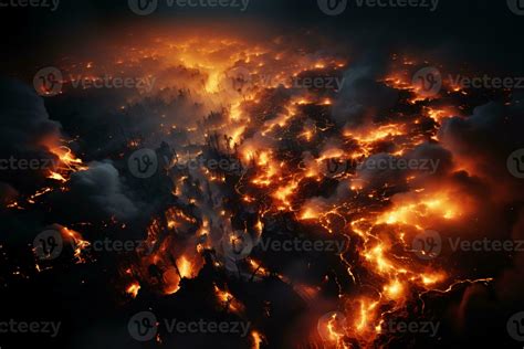 AI generated An explosive moment captured as lava and water collide